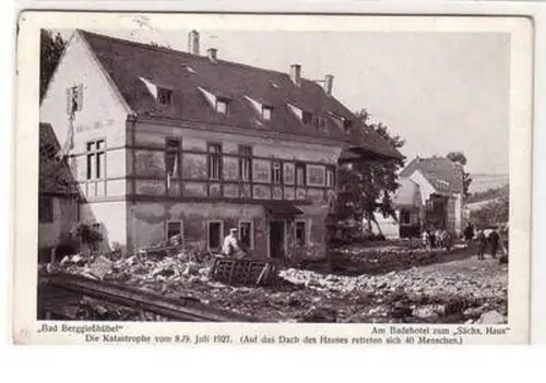 52930 Ak Bad Berggießhübel am Badehotel zum "Sächs. Haus" 1927