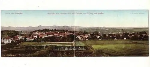 52316 Doppel Klapp Ak Gruß aus Herrnhut Panorama 1900