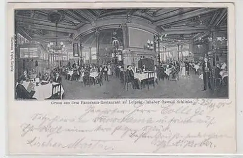 54837 Ak Gruß aus dem Panorama Restaurant zu Leipzig um 1900