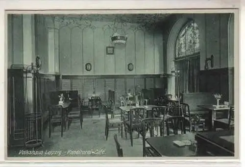 52918 Ak Leipzig Volkshaus Konditorei-Café Innenansicht um 1930