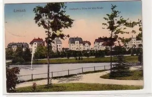 34965 Ak Limbach Stadtpark und Villen der Weststrasse 1915