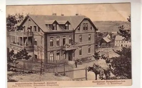 51912 Ak Herrndorf Hetzdorf Restaurant Bergschlößchen 1907