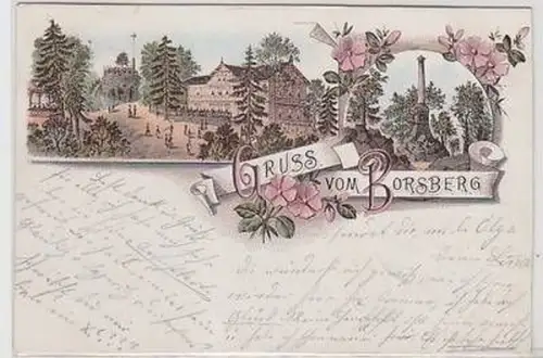 57660 Ak Lithografie Gruss vom Borsberg 1898
