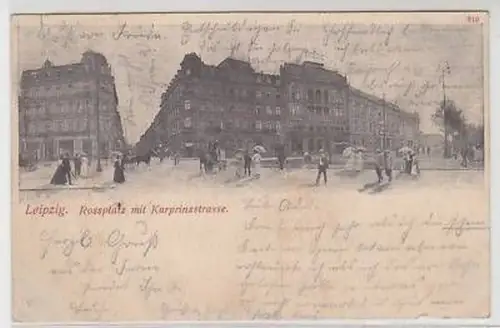 03916 Ak Leipzig Rossplatz mit Kurprinzstraße 1908
