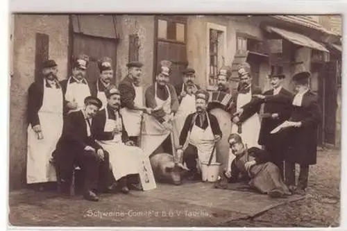 29393 Foto Ak Taucha Schweine Comité d.B.G.V. 1905