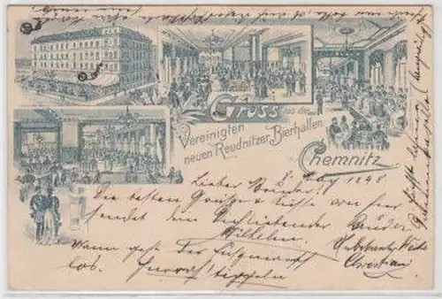 46522 Mehrbild Ak Gruß aus Chemnitz Bierhallen 1898
