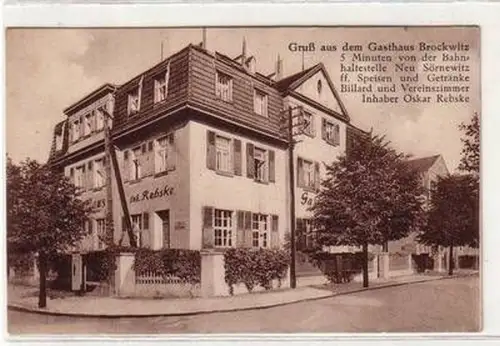 52451 Ak Gruß aus dem Gasthaus Brockwitz um 1925