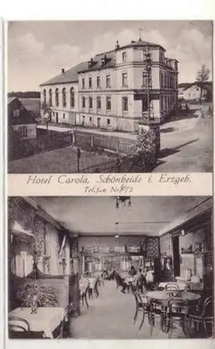 52679 Ak Schönheide im Erzgebirge Hotel Carola 1931