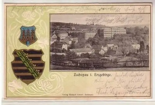 55480 Präge Passe Partout Ak Zschopau im Erzgebirge 1902