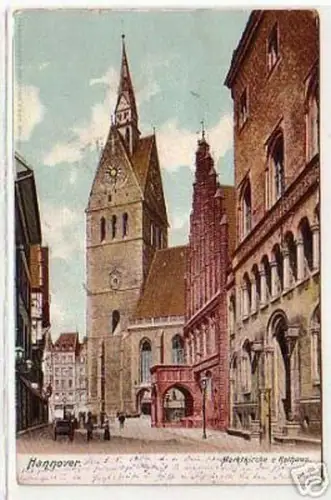 06658 Ak Hannover Marktkirche und Rathaus 1904