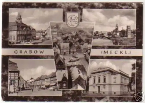 12894 Mehrbild Ak Grabow Mecklenburg 1964