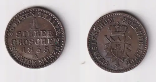 1 Silbergroschen Münze Schaumburg Lippe 1858 A ss (170195)