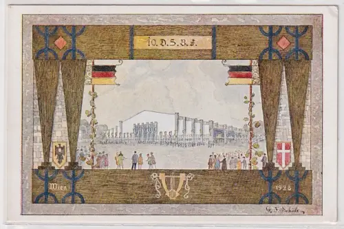 10875 Fest-Postkarte 10. Deutsches Sängerbundesfest Wien 1928 Sängerhalle