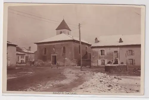 67648 Foto Ak Kirche in Sallach im Winter um 1910