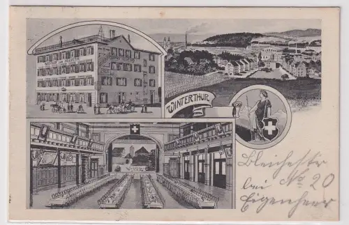 67412 Mehrbild Ak Winterthur Gasthof zur Helvetia 1912