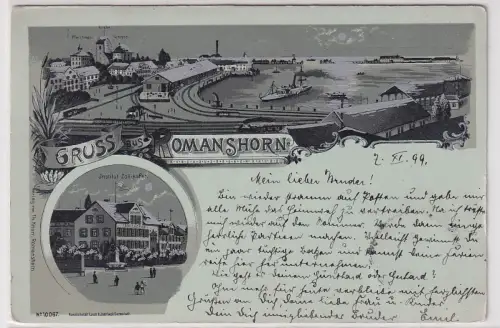 89959 Ak Gruss aus Romanshorn Institut Zoellikofen Pfarrhaus Kirche Schloss 1899