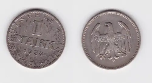 1 Reichsmark Silber Münze Weimarer Republik 1924 A ss (165342)