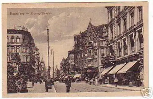 10410 Ak Hannover Georgstrasse mit Geschäften um 1930