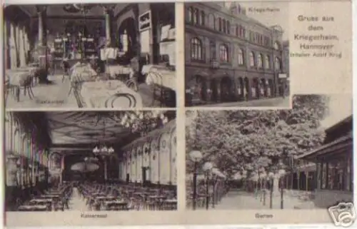 14204 Ak Gruß aus dem Kriegerheim Hannover 1912