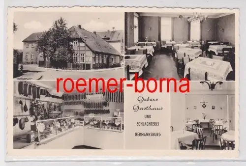 86120 Mehrbild Ak Gebers Gasthaus und Schlachterei Hermannsburg Kr. Celle um1940