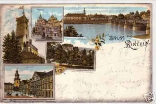 04544 Ak Lithographie Gruss aus Rinteln 1899