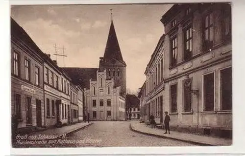57413 Ak Gruß aus Schwaan in Mecklenburg Mühlenstrasse um 1910