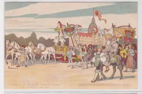 93740 Ak Festzug des XIV. Deutschen Bundesschiessen zu Hannover 1903