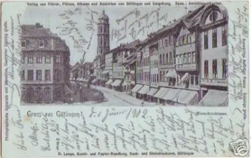 16638 Ak Gruss aus Göttingen Weenderstrasse 1902