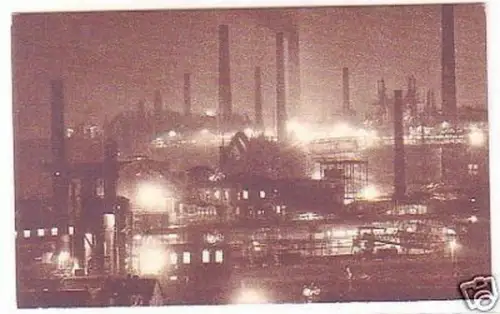 27398 Ak Völklingen Eisen Werke bei Nacht um 1930