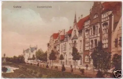 25345 Feldpost Ak Crefeld Bismarckplatz 1915