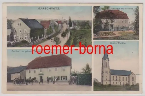 66822 Mehrbild Ak Marschwitz Rittergut, Gasthof zur grünen Tanne, Kirche 1911