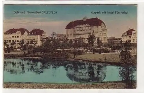 18640 Ak Solbad Salzuflen Kurpark mit Hotel Fürstenhof 1913
