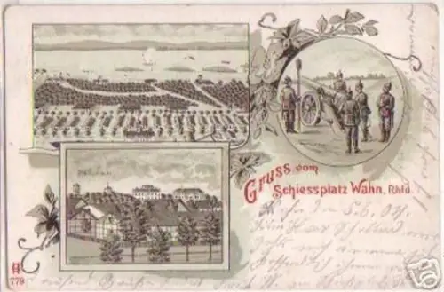16740 Ak Gruß vom Schiessplatz Wahn Rheinland 1904