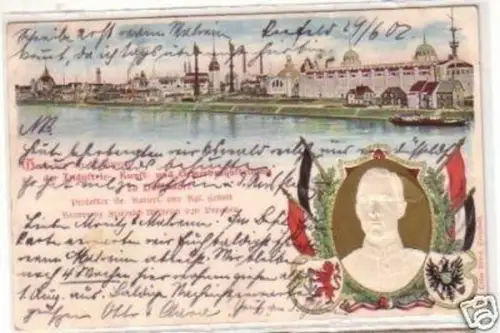 34413 Ak Lithographie Gruss vom Düsseldorf 1902