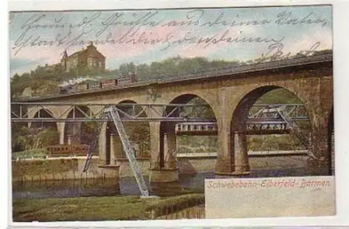 34659 Ak Schwebebahn Elberfeld Barmen 1907