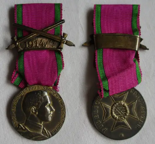 Sachsen Coburg Gotha Goldene Verdienstmedaille mit Schwertspange 1914/7 (168016)