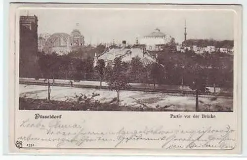 44942 Ak Düsseldorf Partie vor der Brücke 1902
