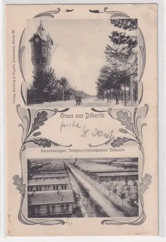 14762 AK Gruss aus Döberitz - Barackenlager, Truppen-Übungsplatz 1905