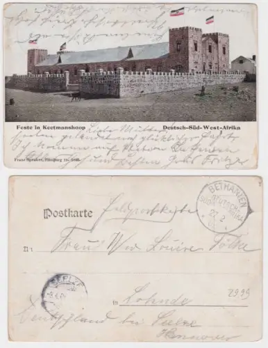 65817 Feldpost Ak Deutsch Süd West Afrika Feste in Keetmanshoop 1905