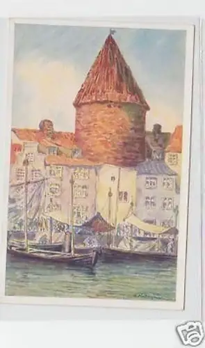 25519 Ak Danzig am Fischmarkt "Der Schwan" um 1930