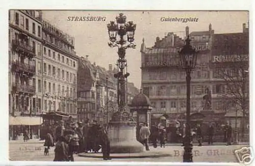 09634 Ak Strassburg Gutenbergplatz 1906