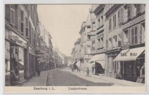 47273 Ak Saarburg in Lothringen Langestrasse um 1910