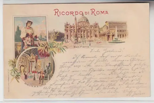 68549 Ak Lithographie Ricordo di Roma 1897