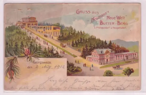 88718 Ak Gruß aus 'Neumann's neue Welt' Butter-Berg b. Philippsdorf/ Neugersdorf