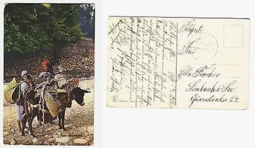 66758 Ak mit Feldpoststempel Türkei Deutsche Feldpost Eisenbahn Bau Komp. 1917