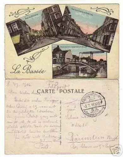 seltene Feldpost Ak Frankreich La Bassée 1916