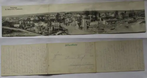 91420 3fach Klapp Ak Panorama von Sainte-Marie-à-Py Frankreich 1915