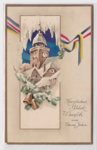 98935 geprägte Ak Herzlichen Glückwunsch zum neuen Jahre 1915