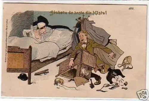 13005 Humor Ak "Siehste da hast die Kiste!" 1906