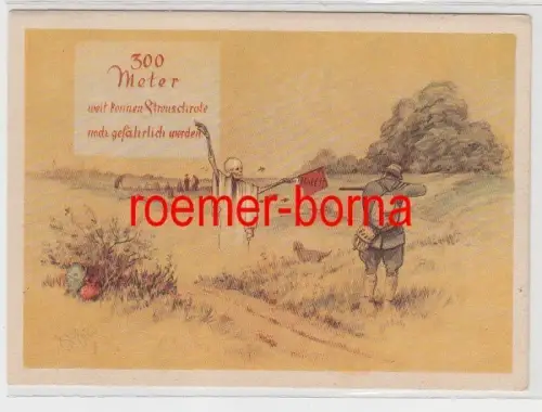 73969 'Jägerhilfe' Reklame Ak Karikatur Hinweis zur Vermeidung von Jagdunfällen